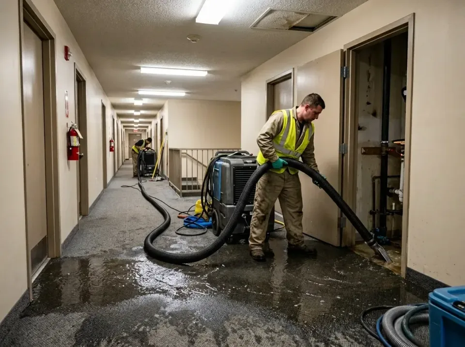 multi-unit-apartment-hallway-f-005 — frequently asked questions, Emergency Burst Pipe Water Extraction & Removal in Zionsvil…